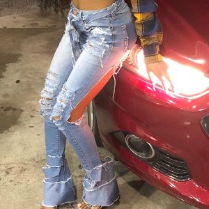 StackMoneyQuincy Denim Distressed Jeans